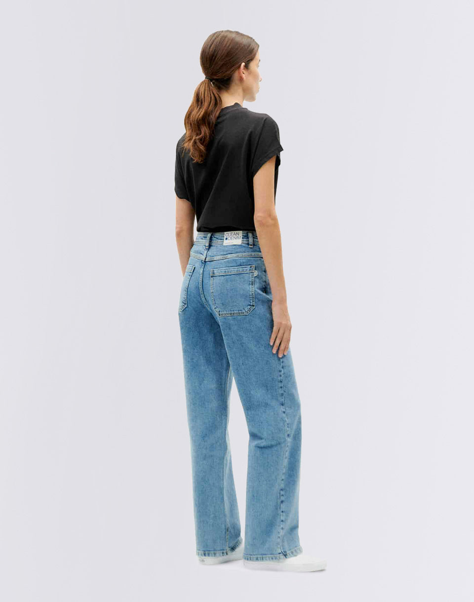 Pantalon theresa de denim clair léger