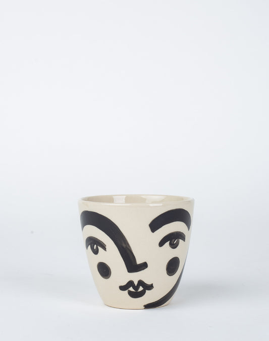 Painted Face Cup - Black w/cheeks