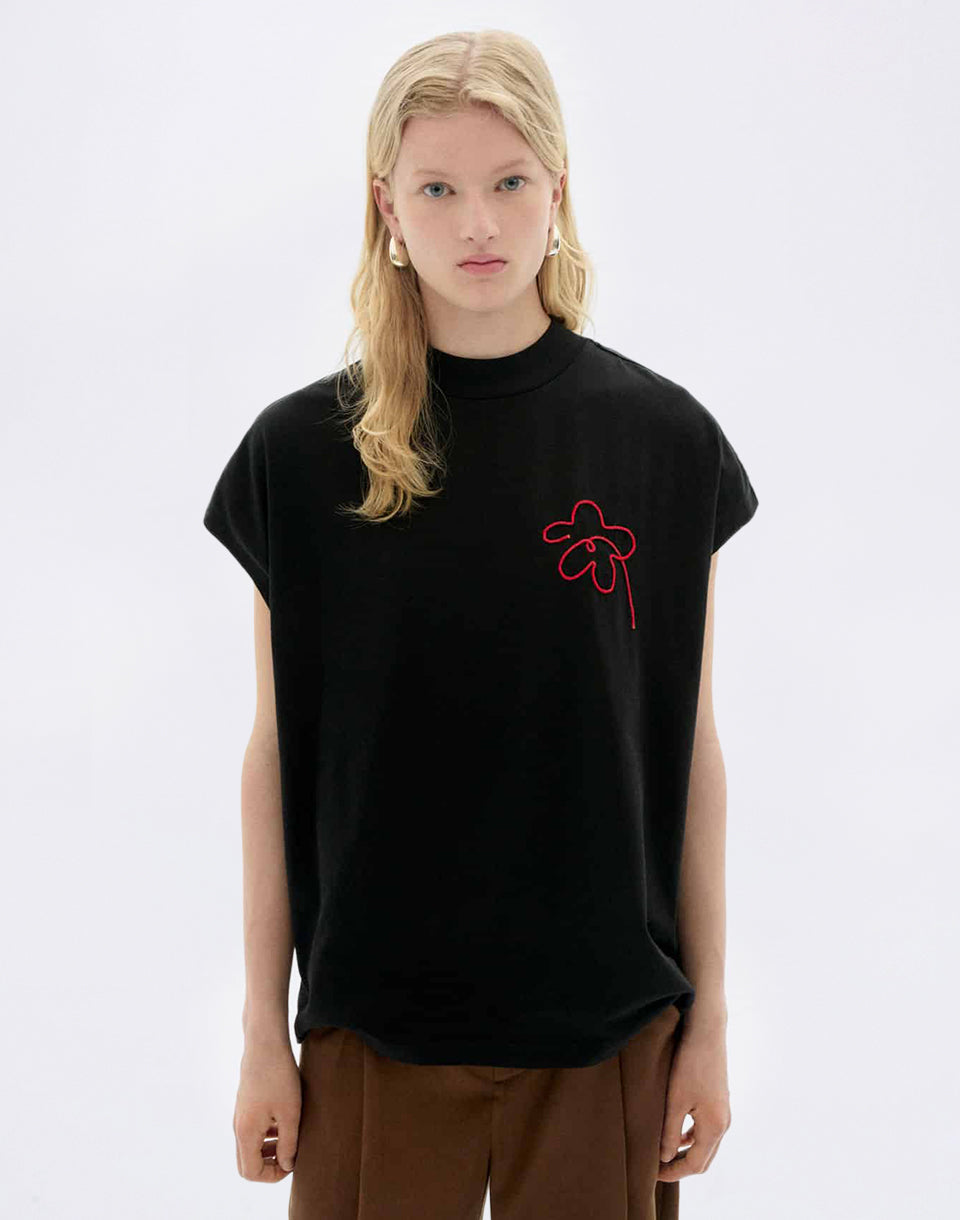 Flower Cord Black Volta Tee