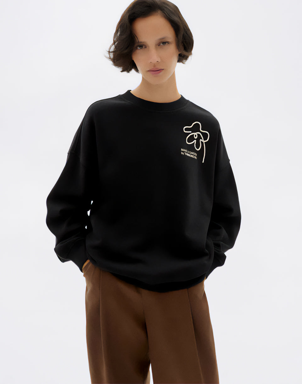 Flower Rope Black Jimena Sweatshirt