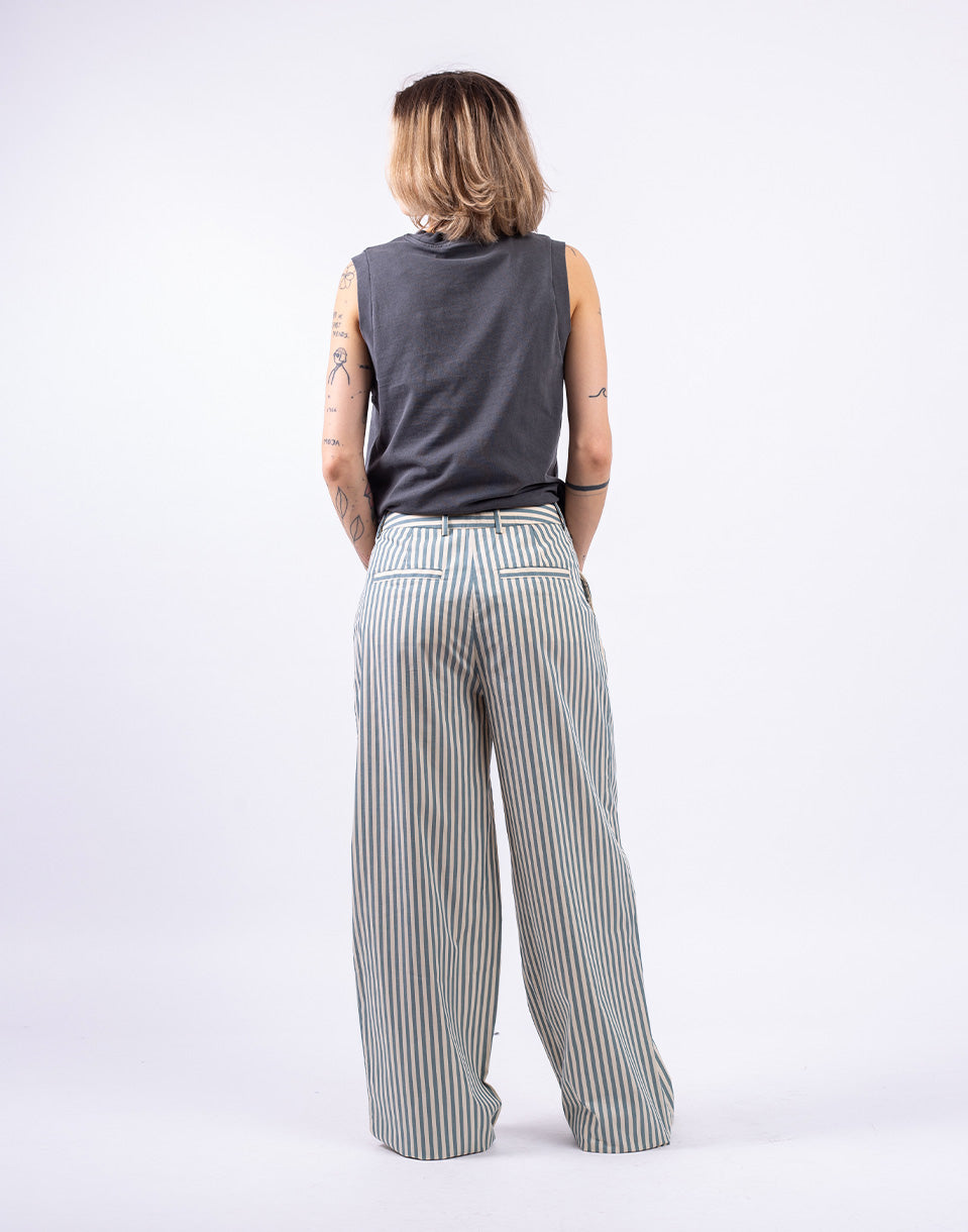 Pantalon large en popeline