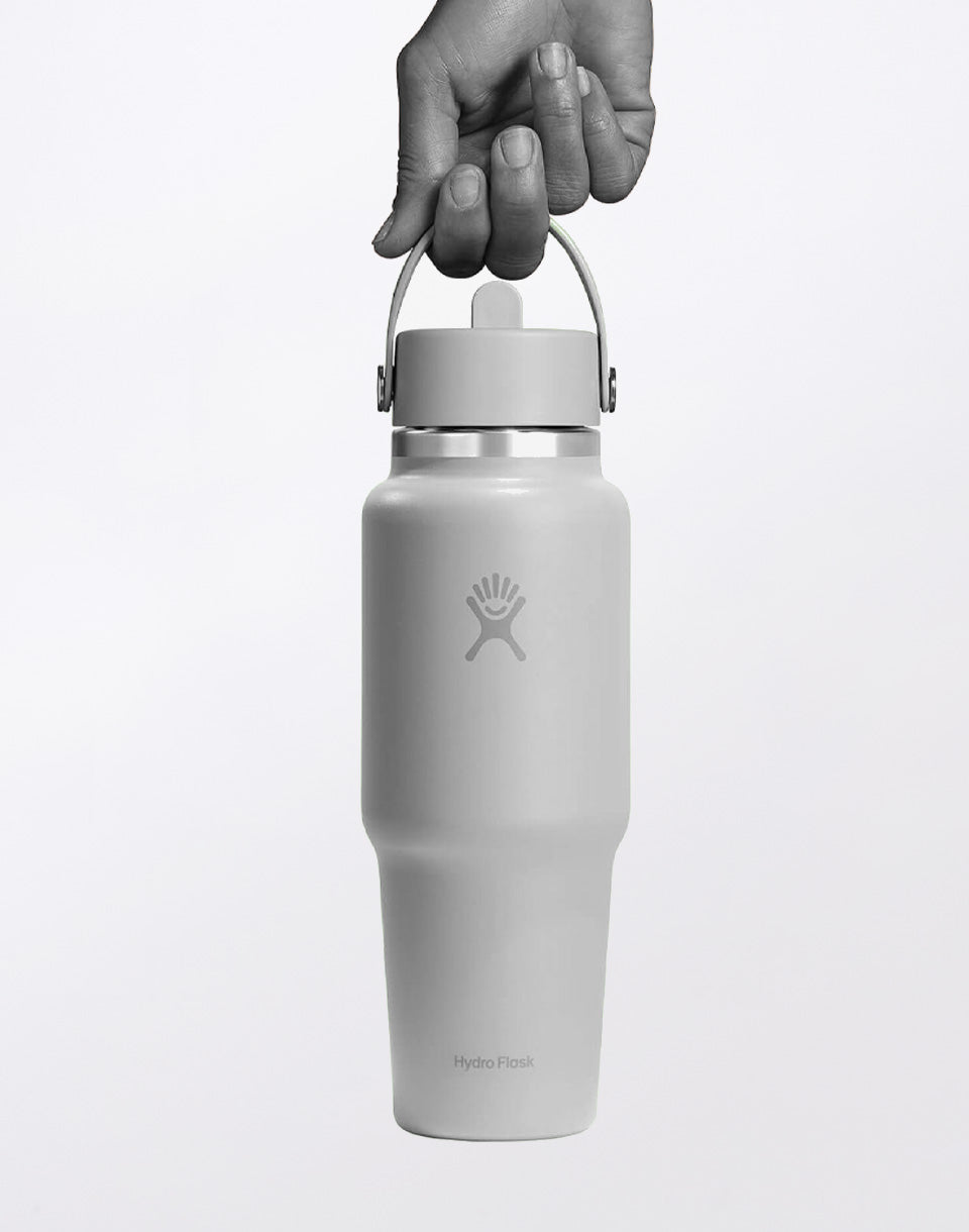 Bouteille de voyage à large ouverture avec bouchon à paille flexible 32 oz (946 ml)