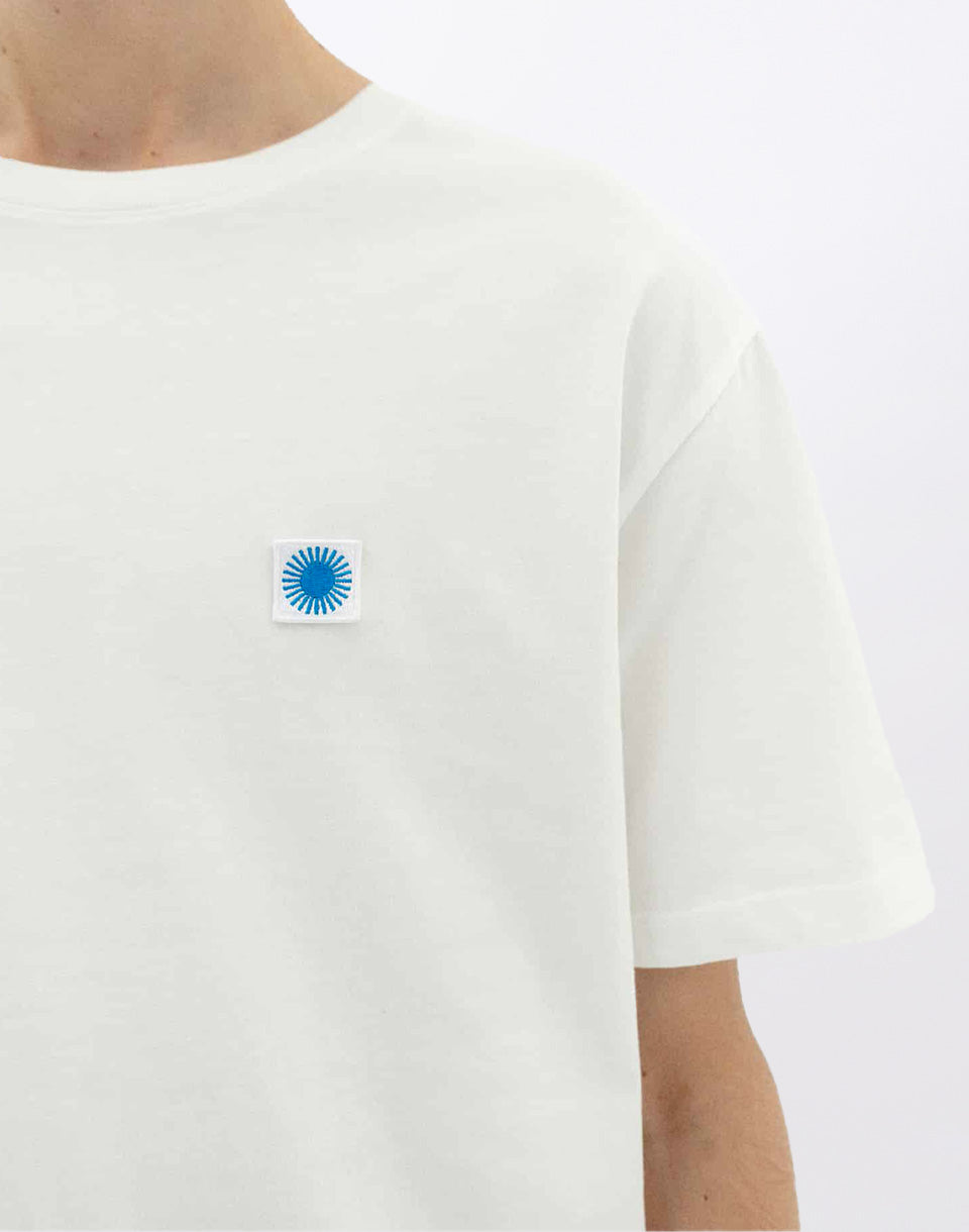 White T-Shirt Sun Blue Back