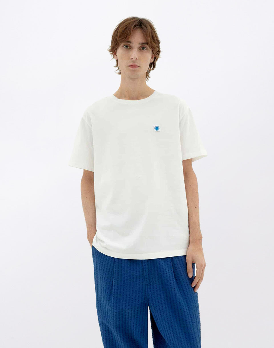 White T-Shirt Sun Blue Back