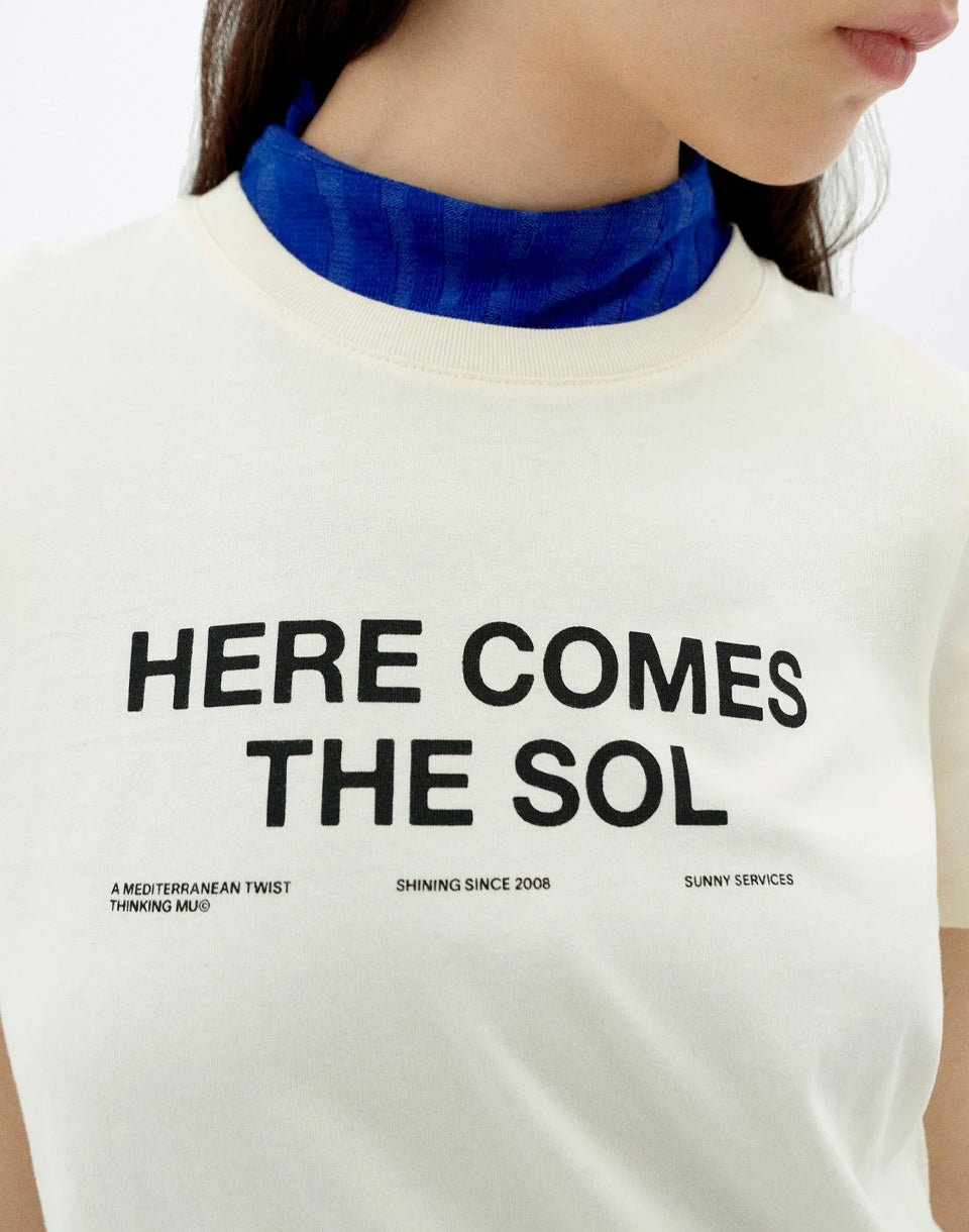 T-shirt classique blanc soleil Ida