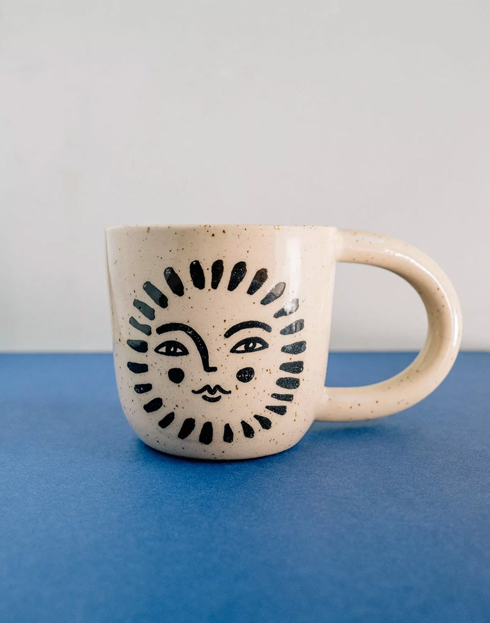 Grande tasse Sun Face noire