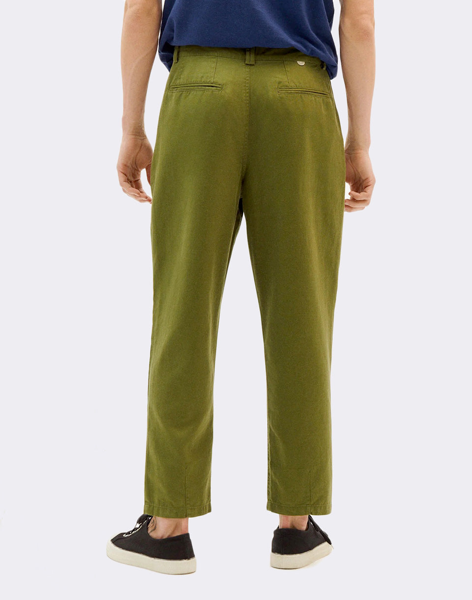 Pantalon Moero en chanvre vert forêt