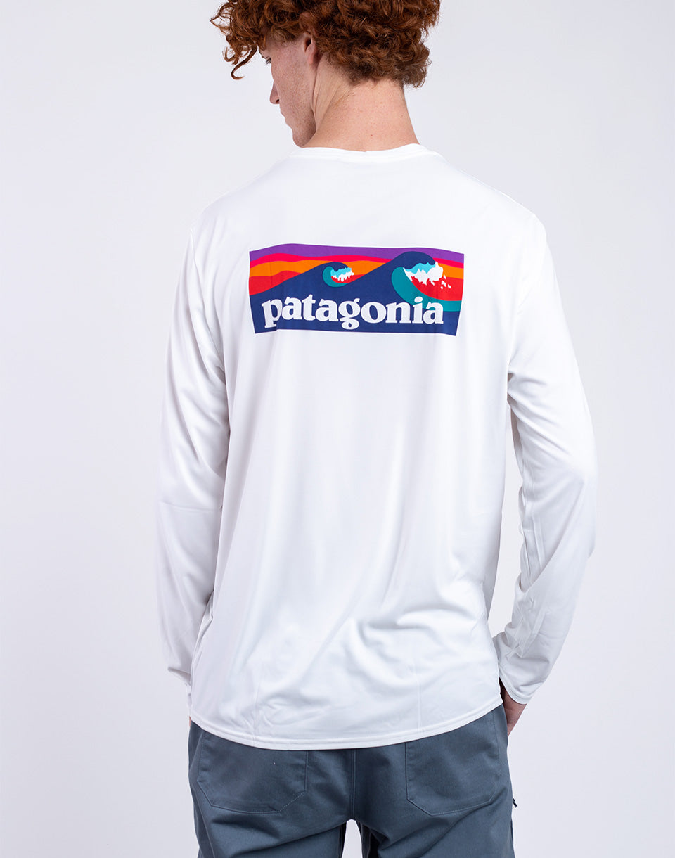 M's L / s Cap cool chemise graphique quotidienne - eaux