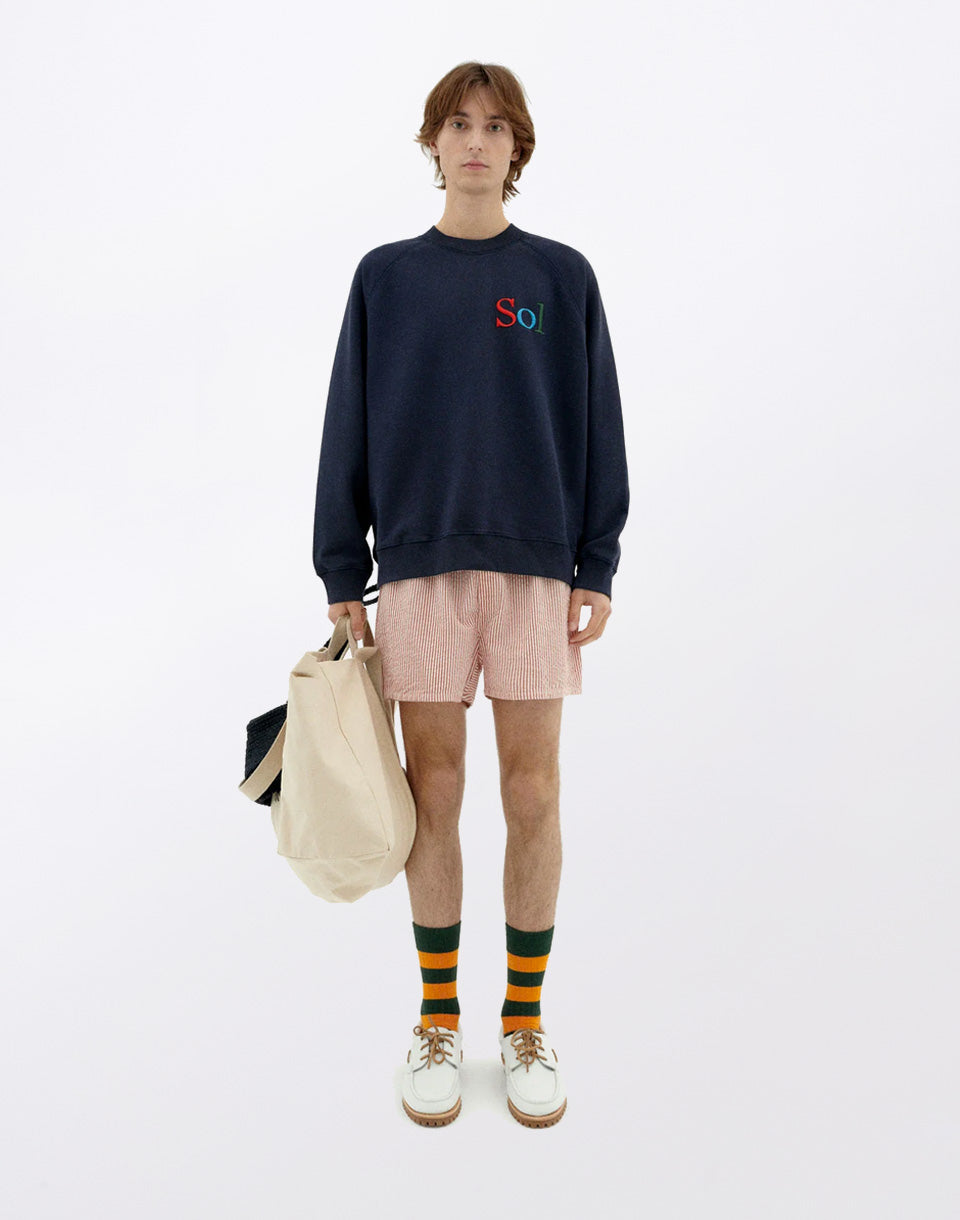 Sweat-shirt bleu marine Sun Type Pepe