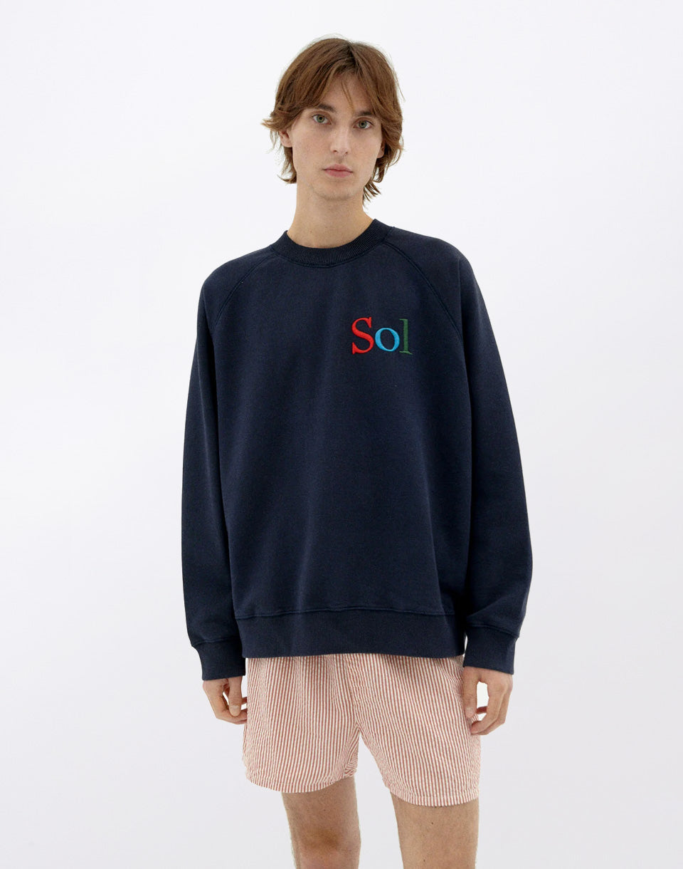 Sweat-shirt bleu marine Sun Type Pepe