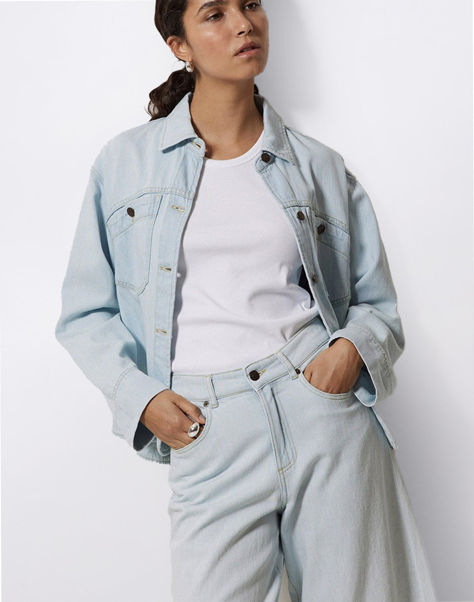 Bermuda en denim bleu indigo
