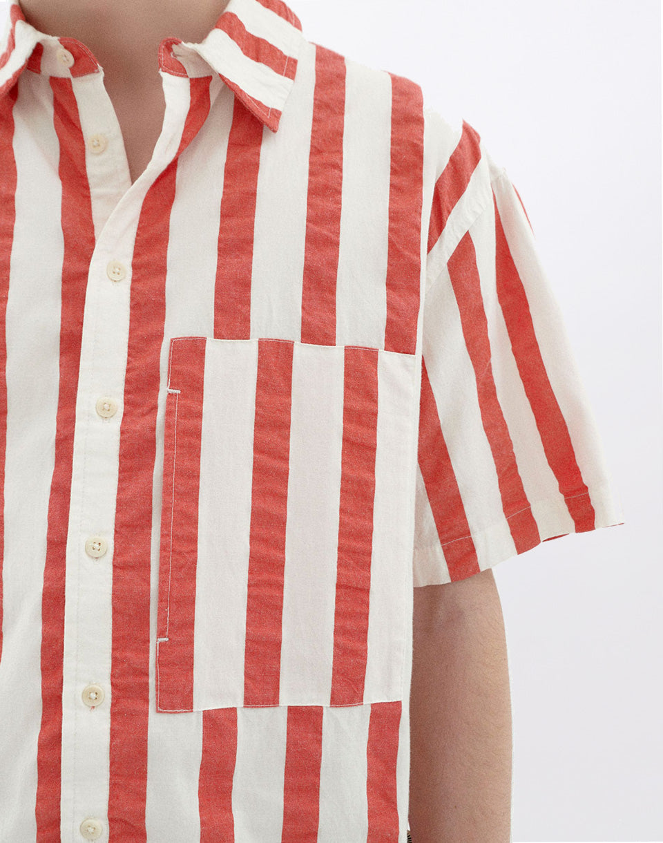 Chemise Kurt à rayures rouges maxi