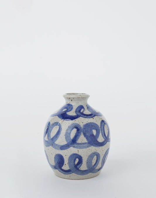Petit Vase Boucles Bleues