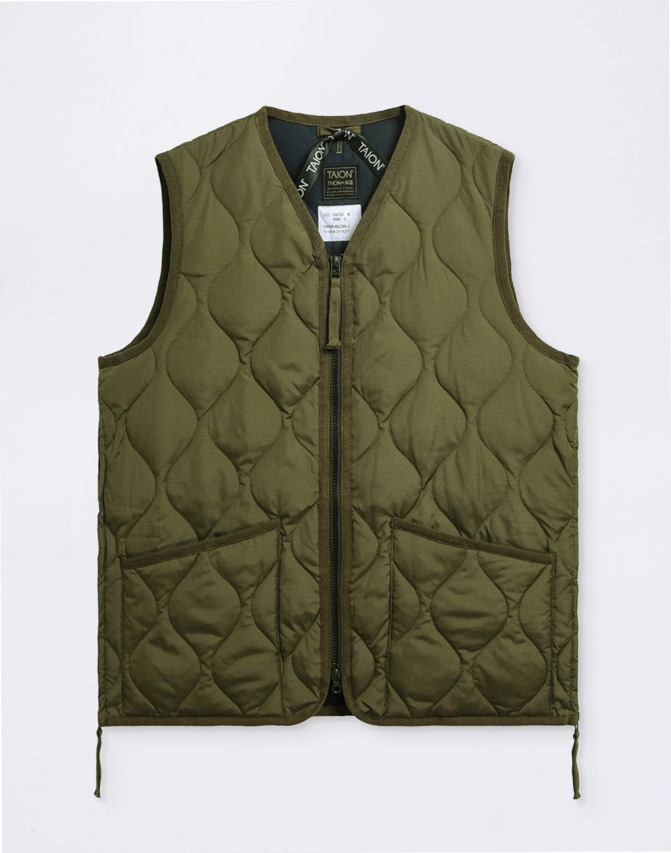 Unisex Military Zip V-Neck Down Vest
