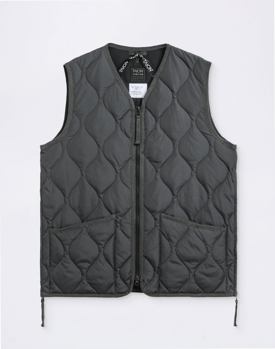 Unisex Military Zip V-Neck Down Vest