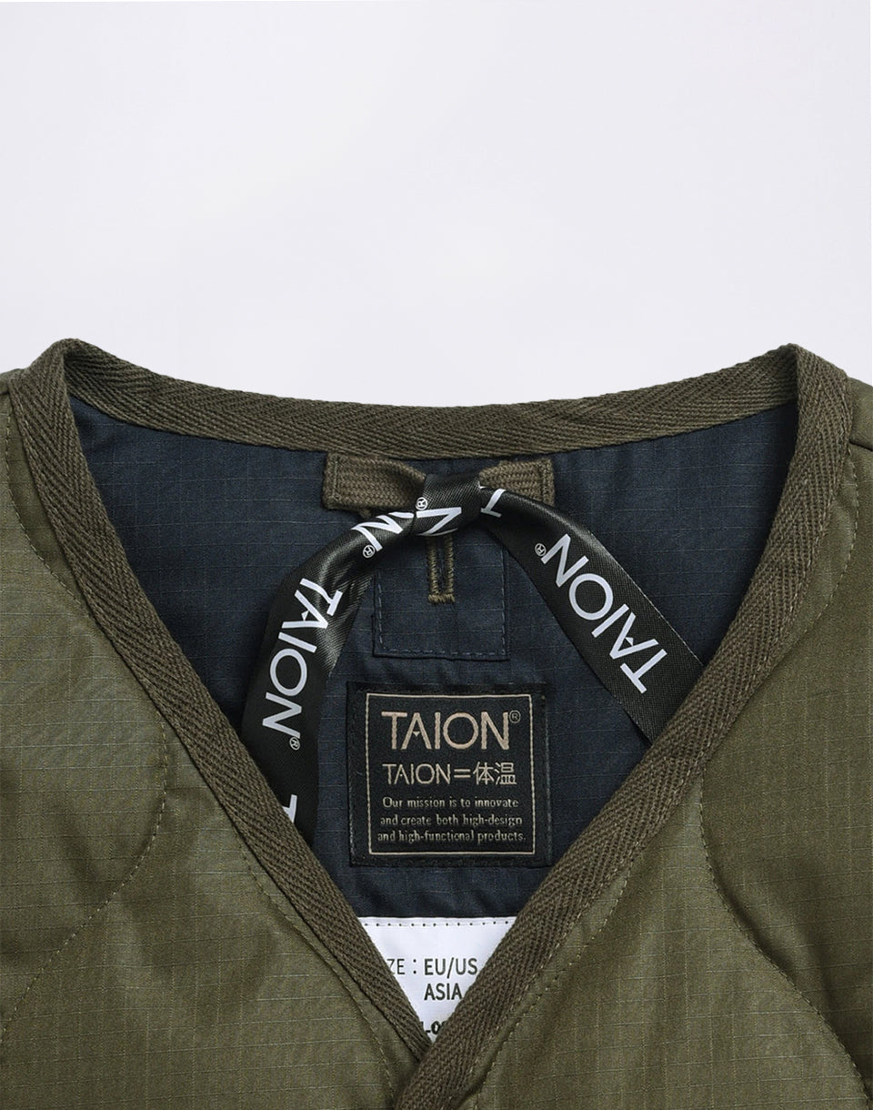 Unisex Military W-Zip V-Neck Down Jacket