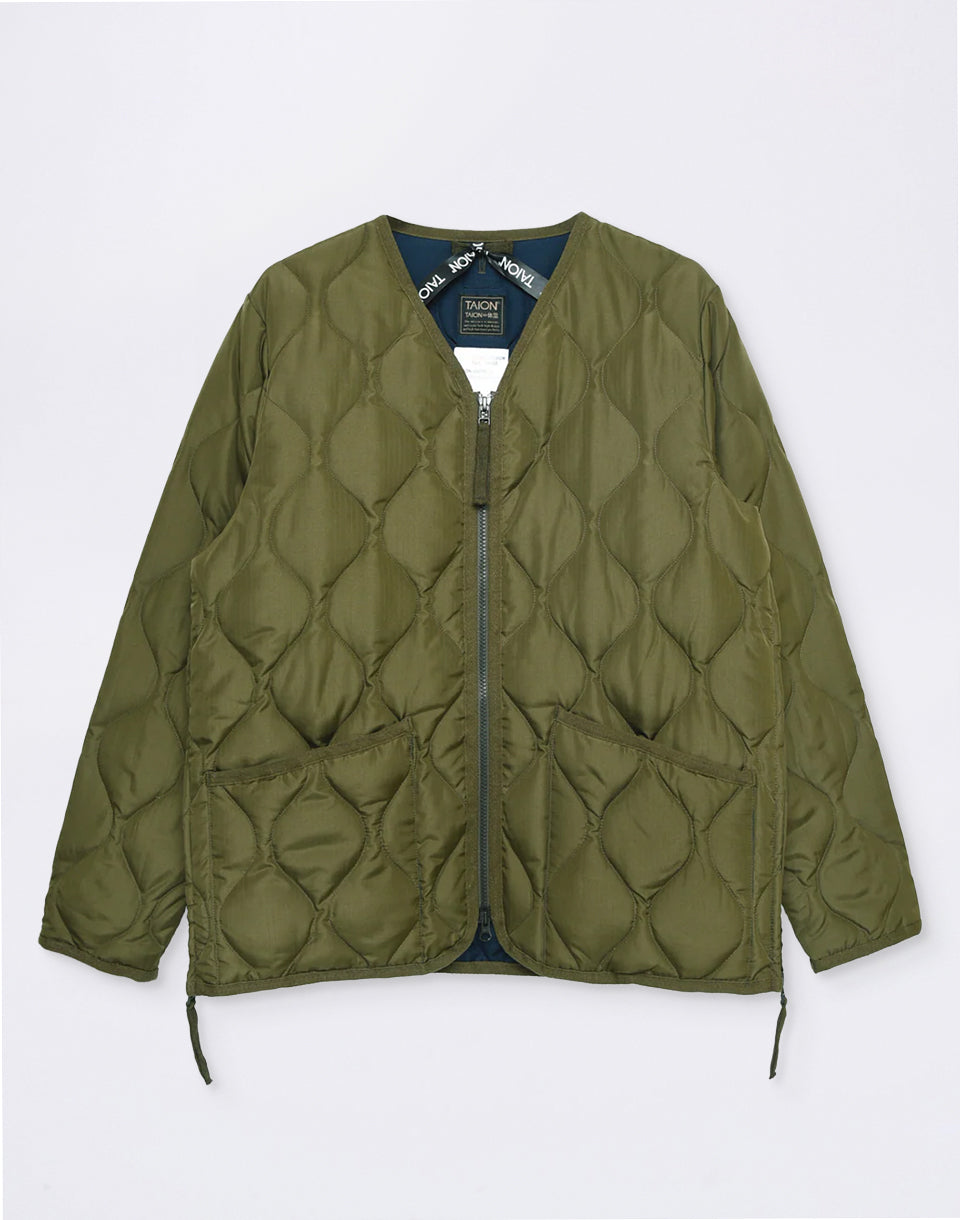 Unisex Military W-Zip V-Neck Down Jacket