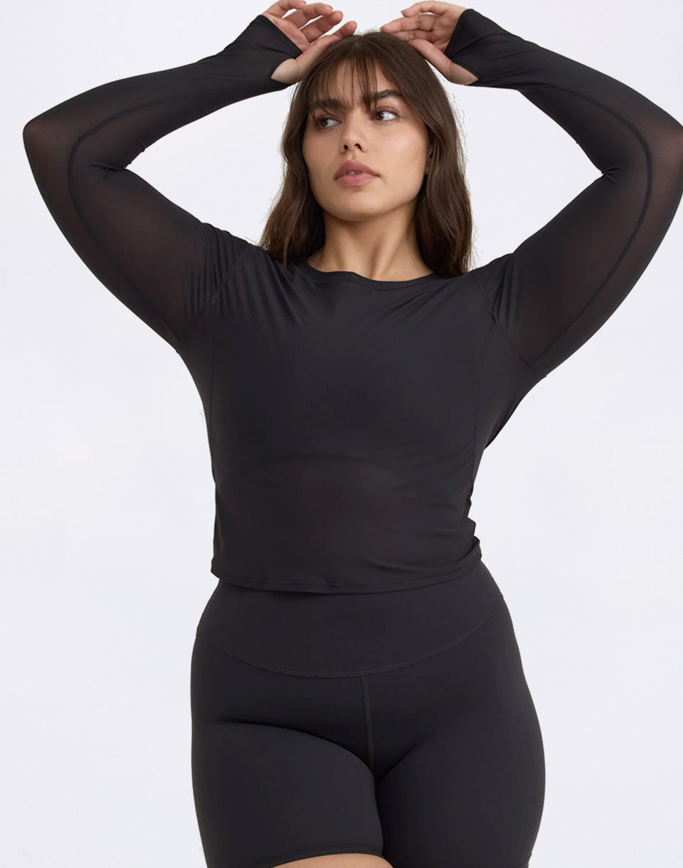 Active Mesh Long  Sleeve Tee