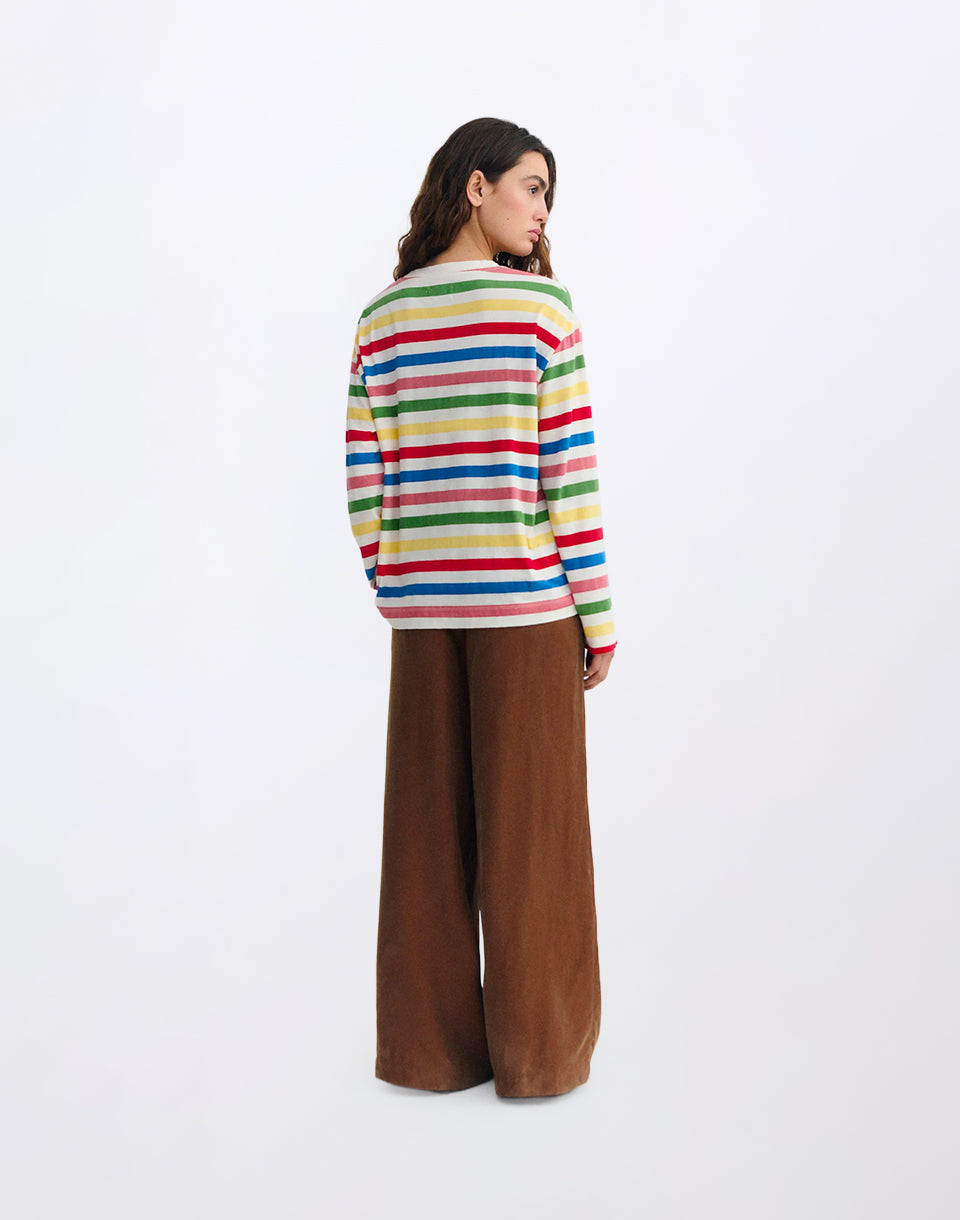 Emily Multicolor Striped Long Sleeve T-Shirt
