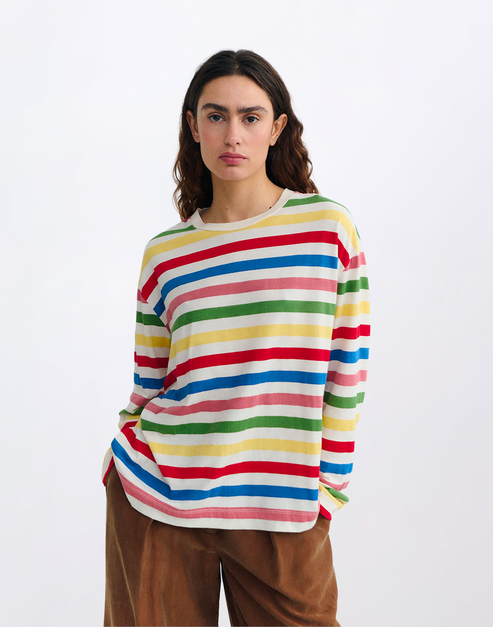 Emily Multicolor Striped Long Sleeve T-Shirt