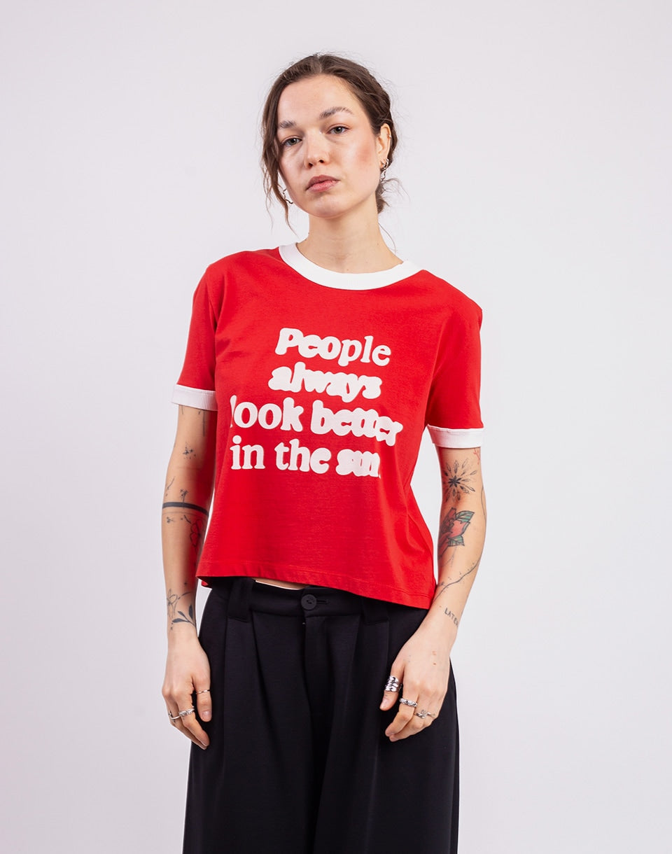 People Red Zowie R Tee