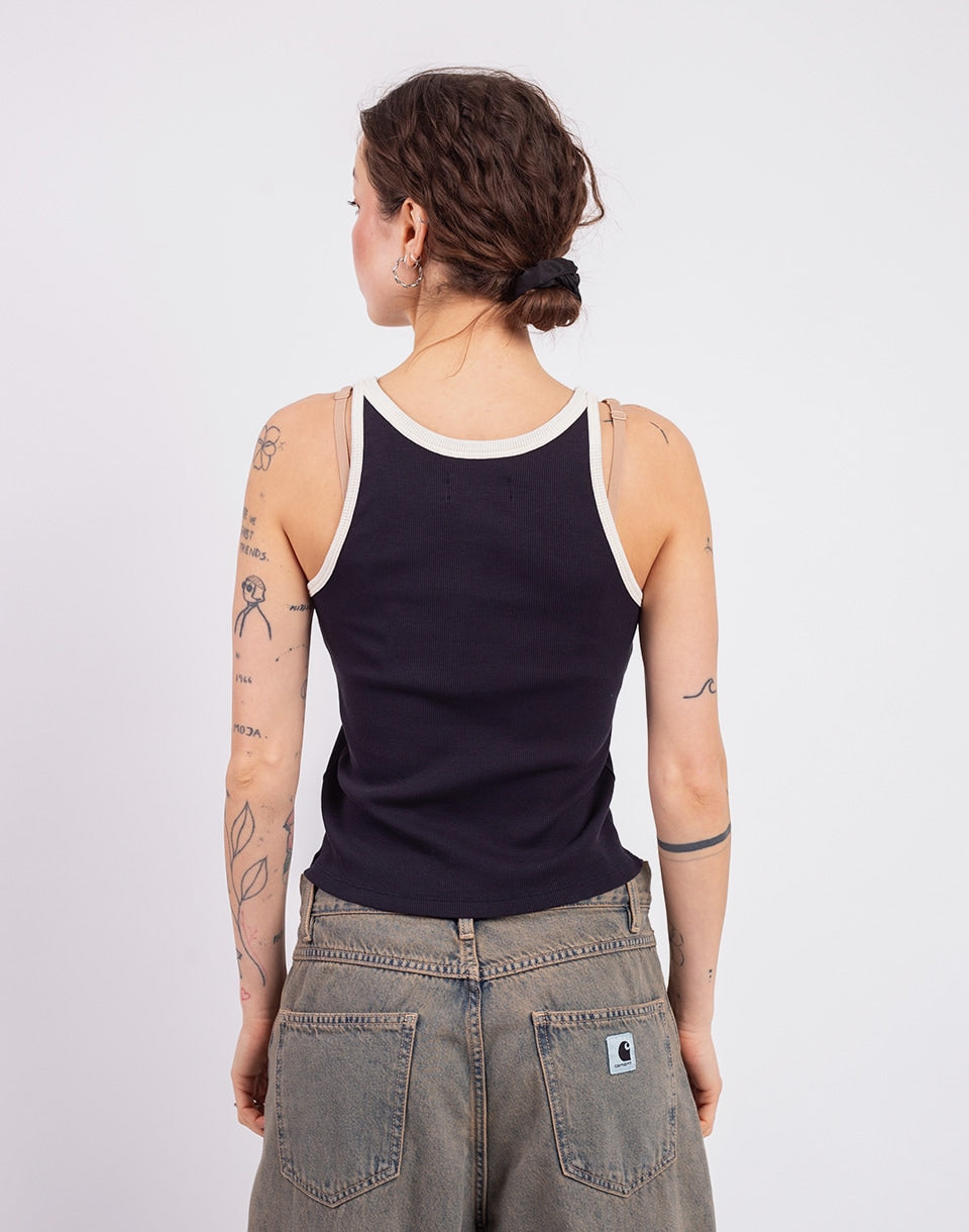 Navy Pannacota Contrast Harriet Top