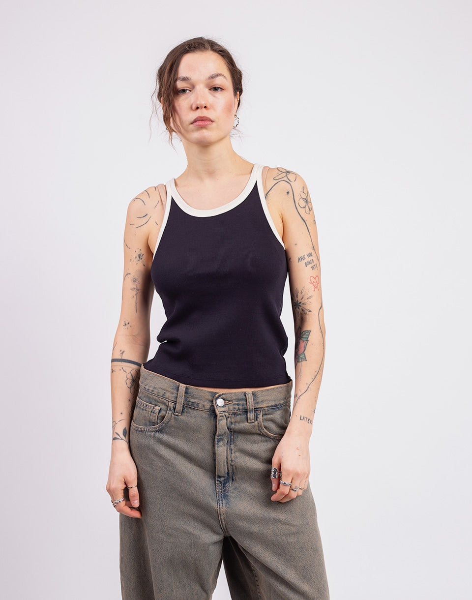 Navy Pannacota Contrast Harriet Top