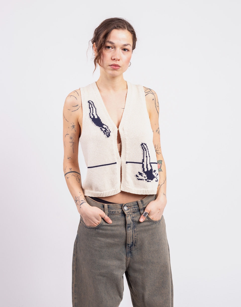 Swimmers Ecru Robbie Knitted Vest