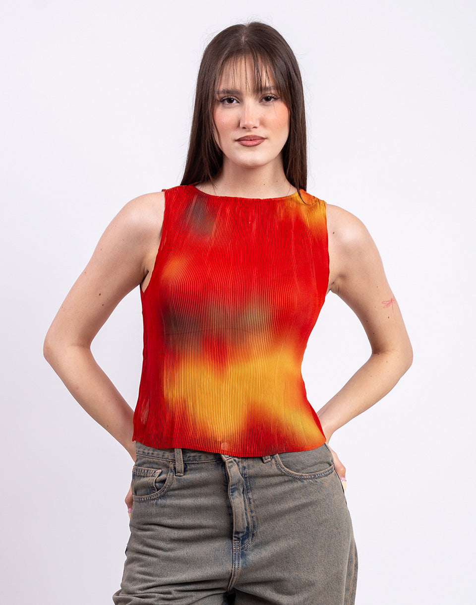 Flowers Pleated Dora Top