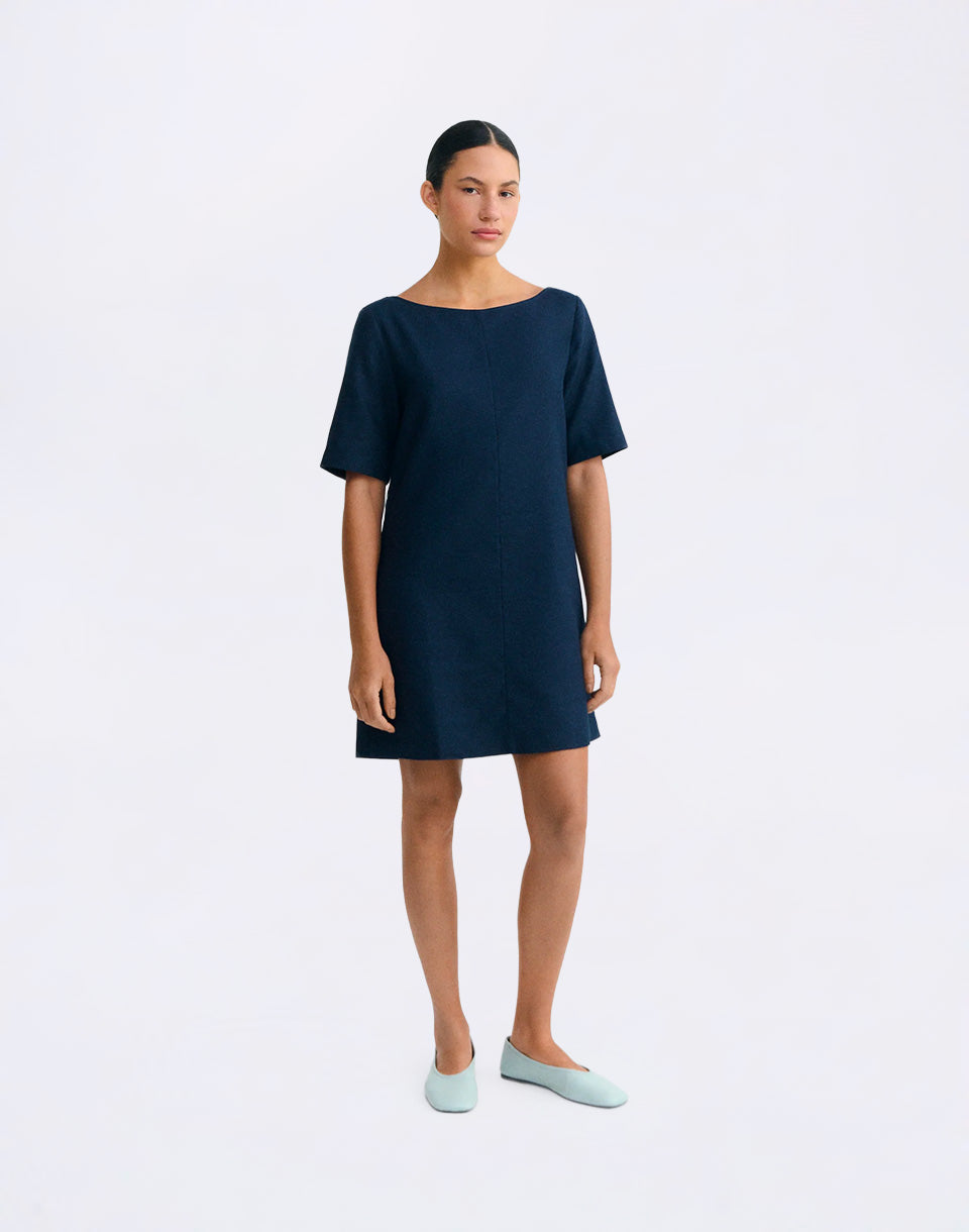 Navy Hemp Kieran Dress