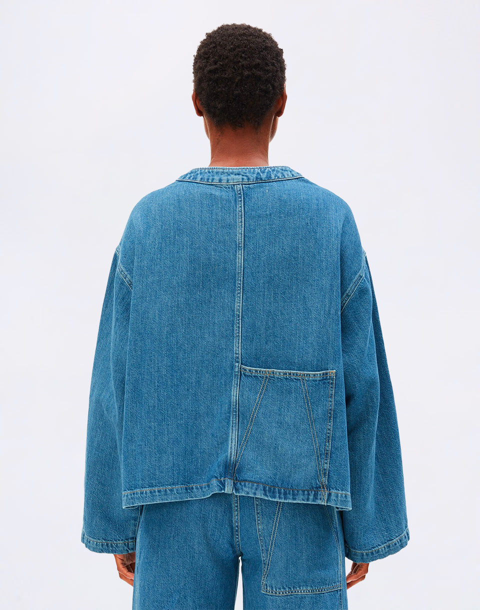 Linen Denim Shirt Jacket