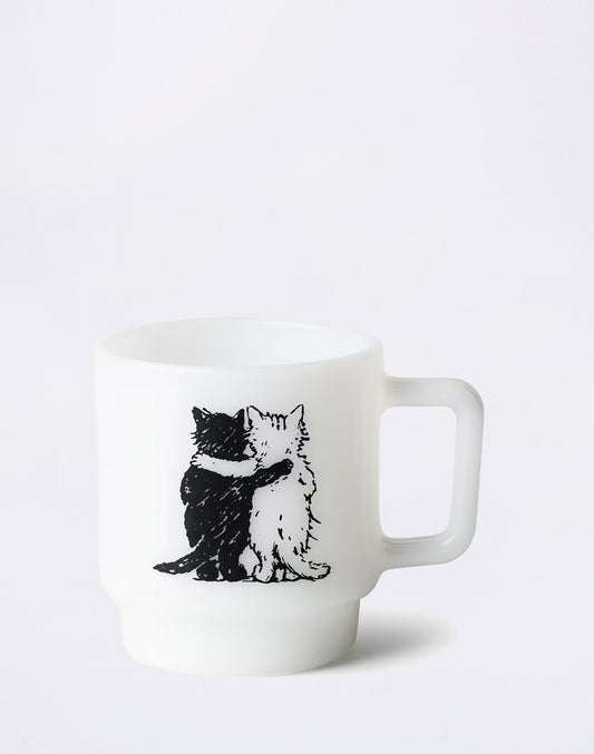 Hugging Cats Glass Mug