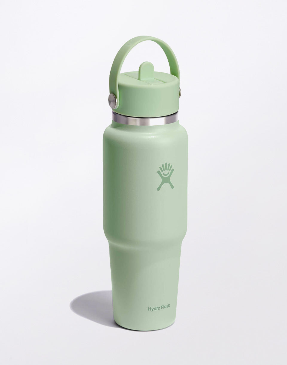 Bouteille de voyage à large ouverture avec bouchon à paille flexible 32 oz (946 ml)