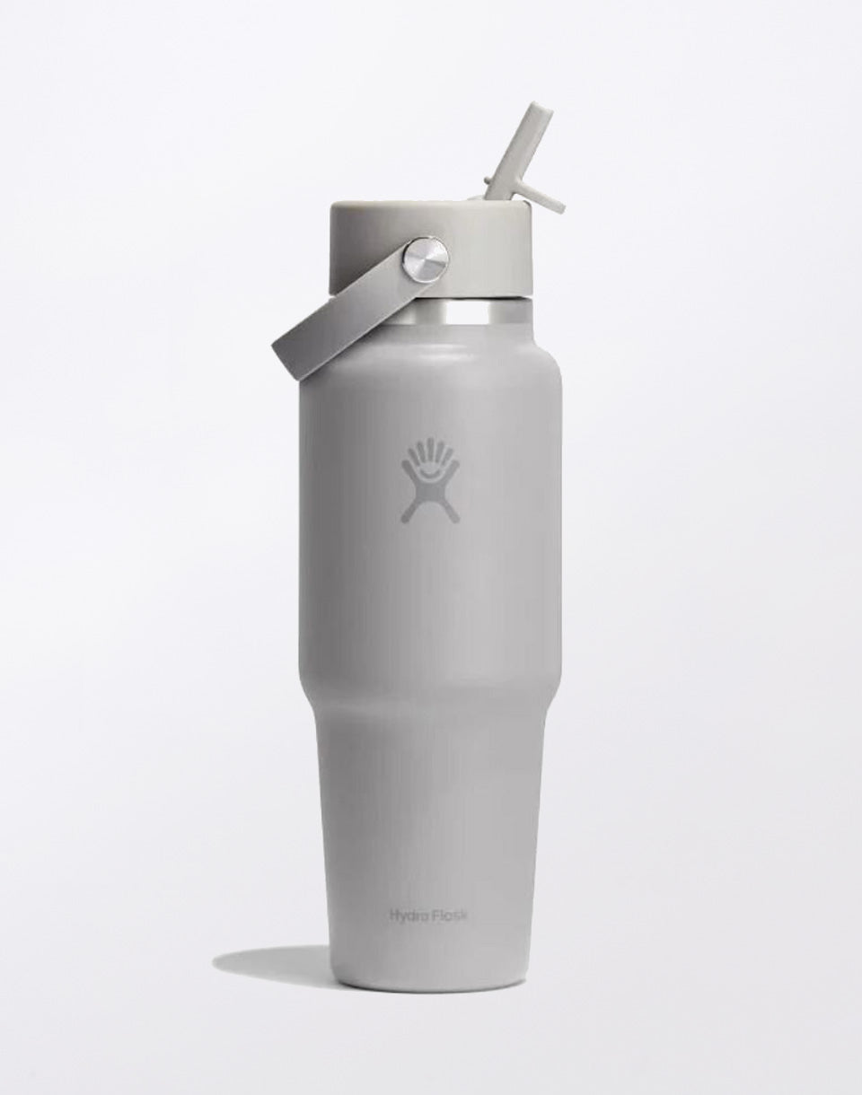 Bouteille de voyage à large ouverture avec bouchon à paille flexible 32 oz (946 ml)