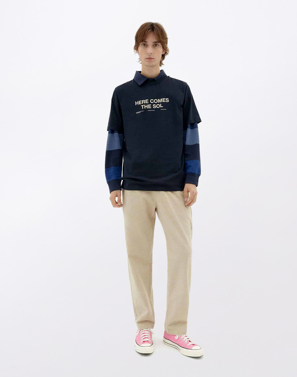 T-shirt classique bleu marine Zach Sun