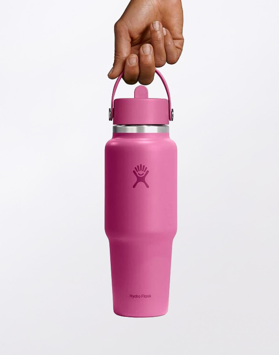 Bouteille de voyage à large ouverture avec bouchon à paille flexible 946 ml (32 oz)
