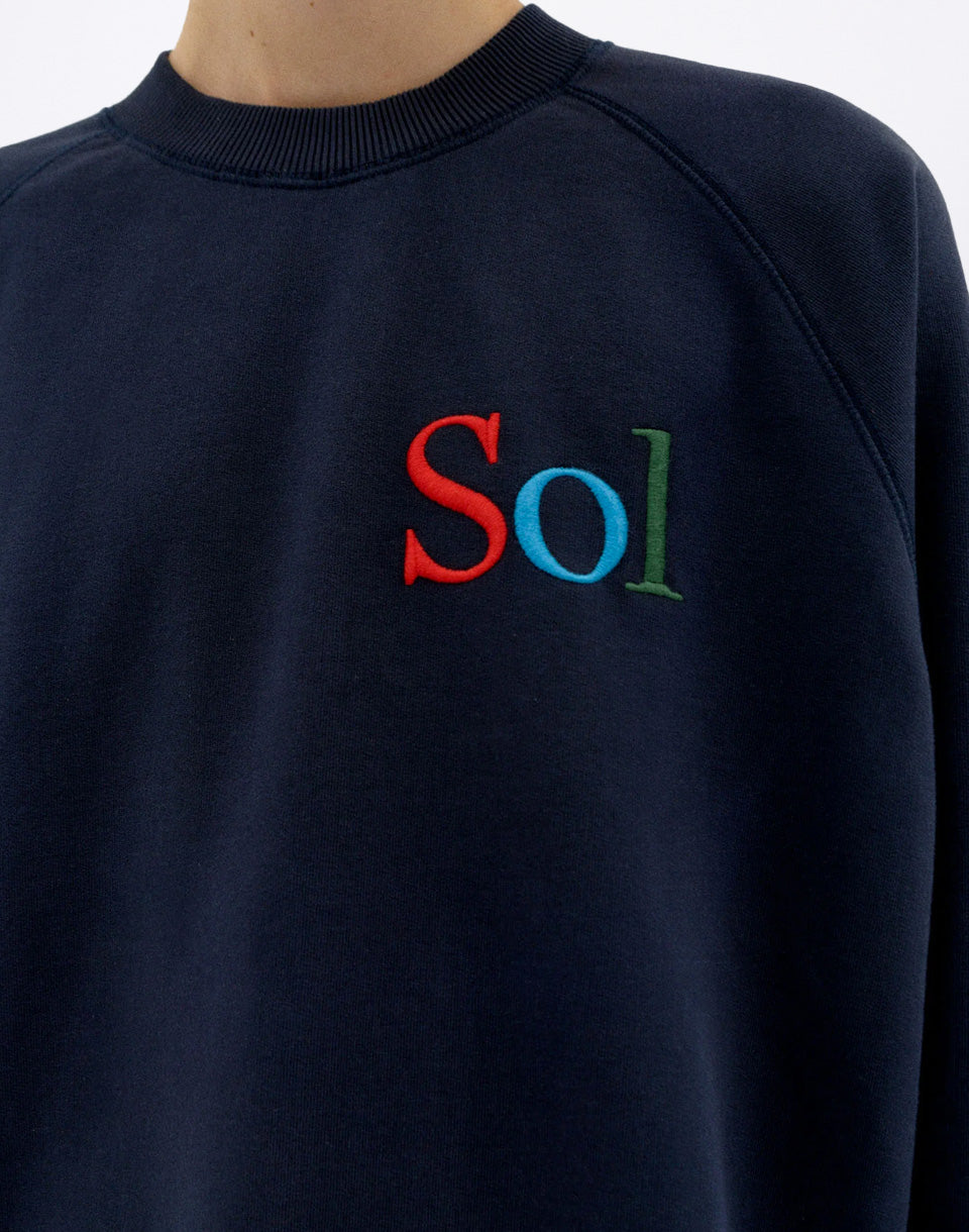 Sweat-shirt bleu marine Sun Type Pepe
