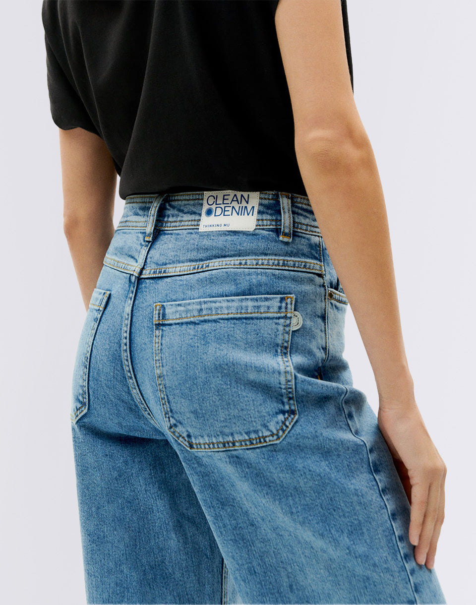 Pantalon theresa de denim clair léger