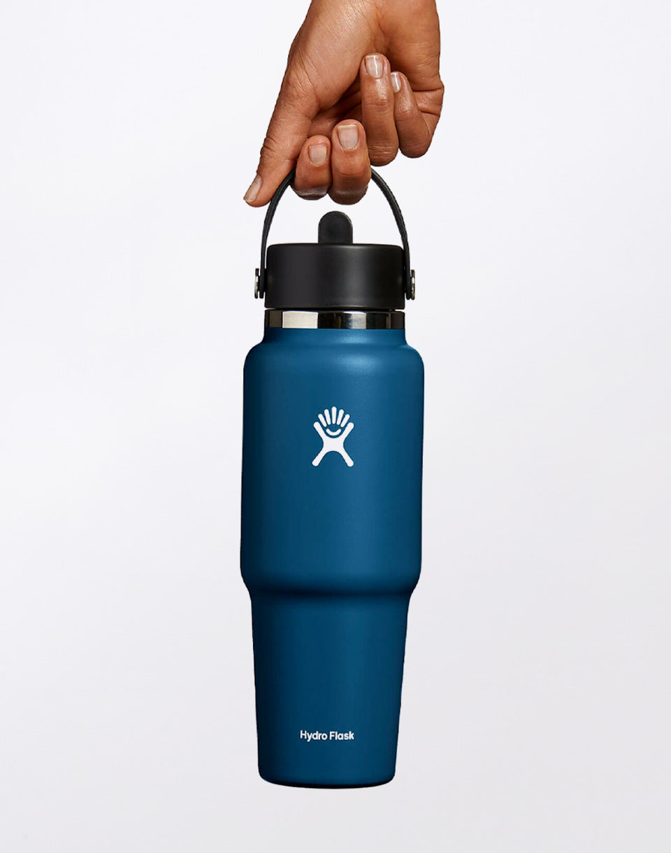 Bouteille de voyage à large ouverture avec bouchon à paille flexible 946 ml (32 oz)