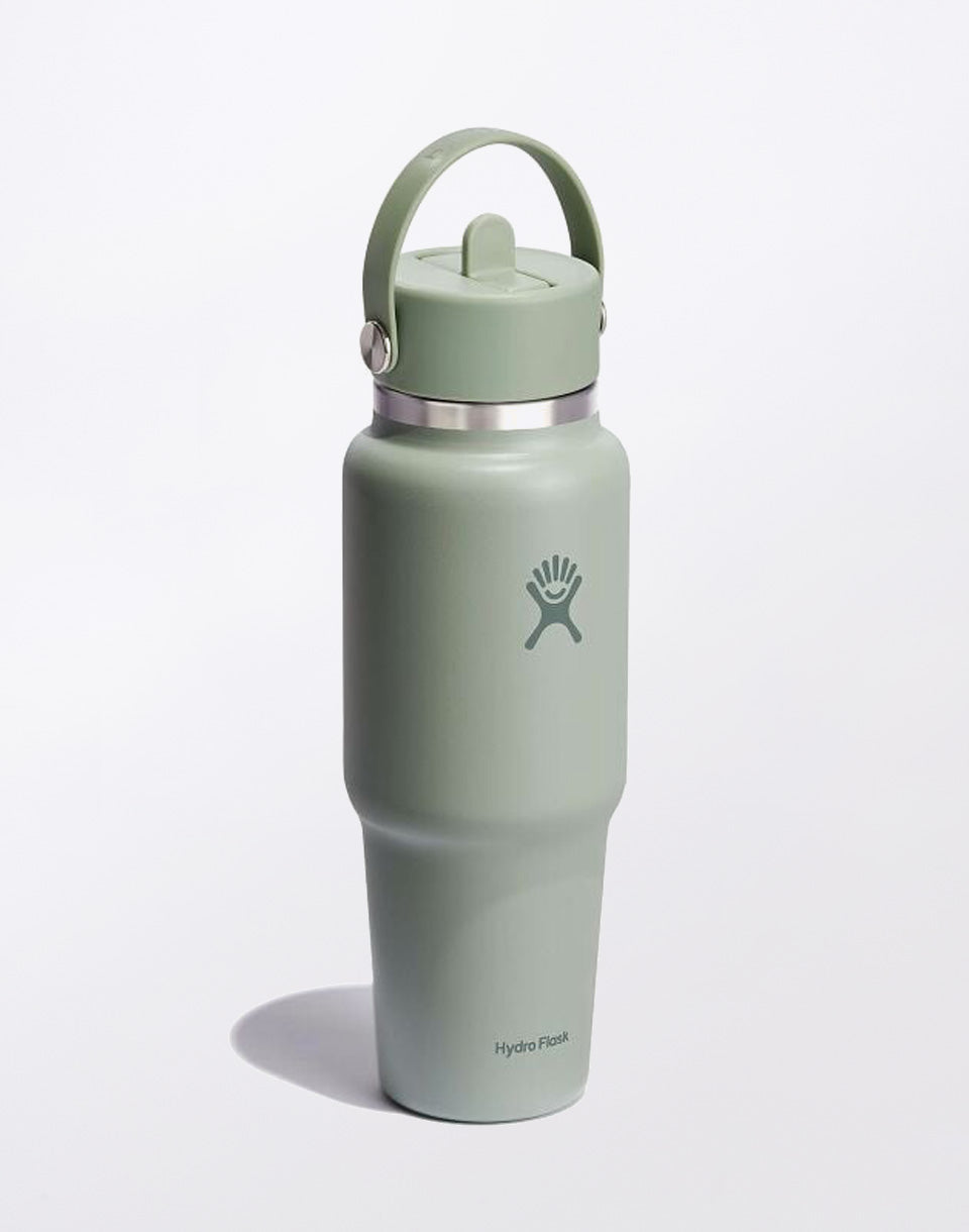 Bouteille de voyage à large ouverture avec bouchon à paille flexible 32 oz (946 ml)
