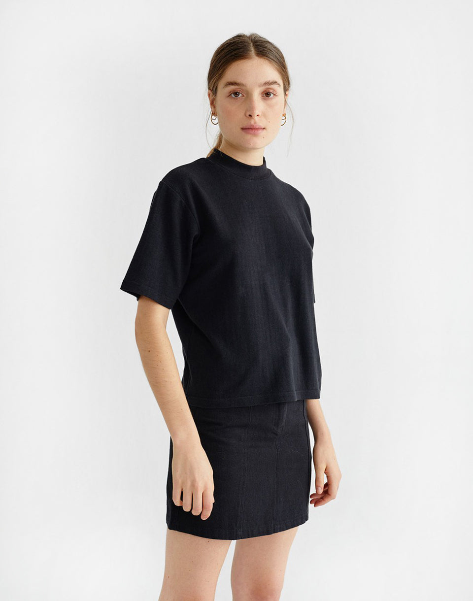 T-shirt Aidin en chanvre noir