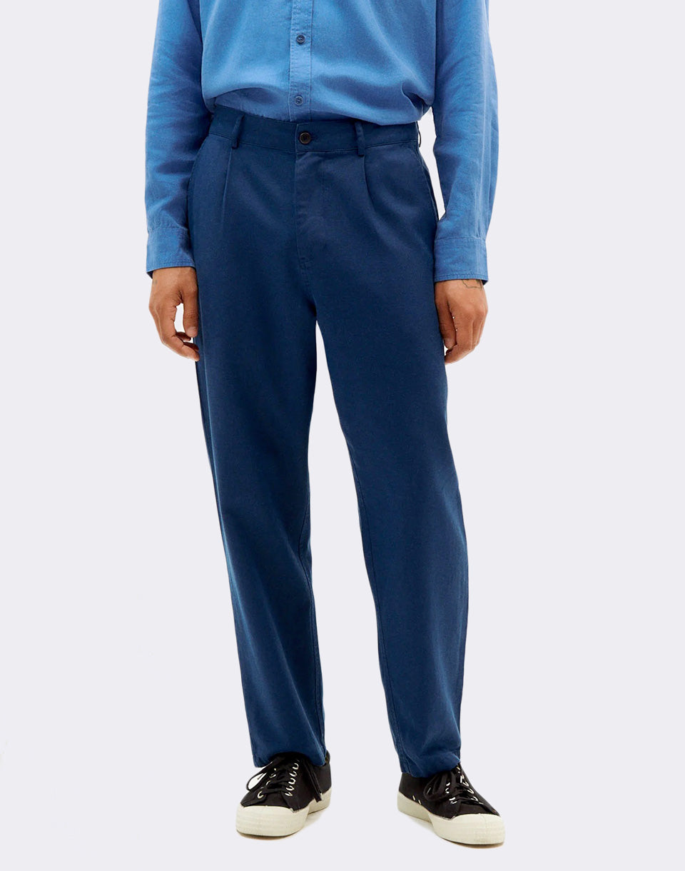 Pantalon Moero en chanvre bleu nuit