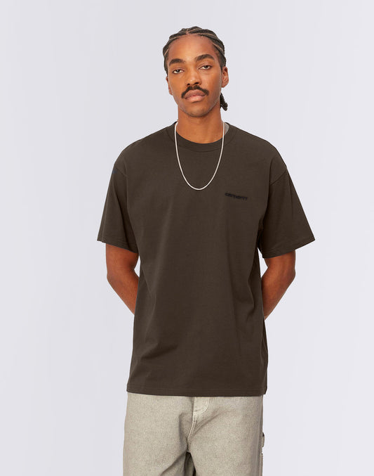 T-shirt de broderie S / S Script