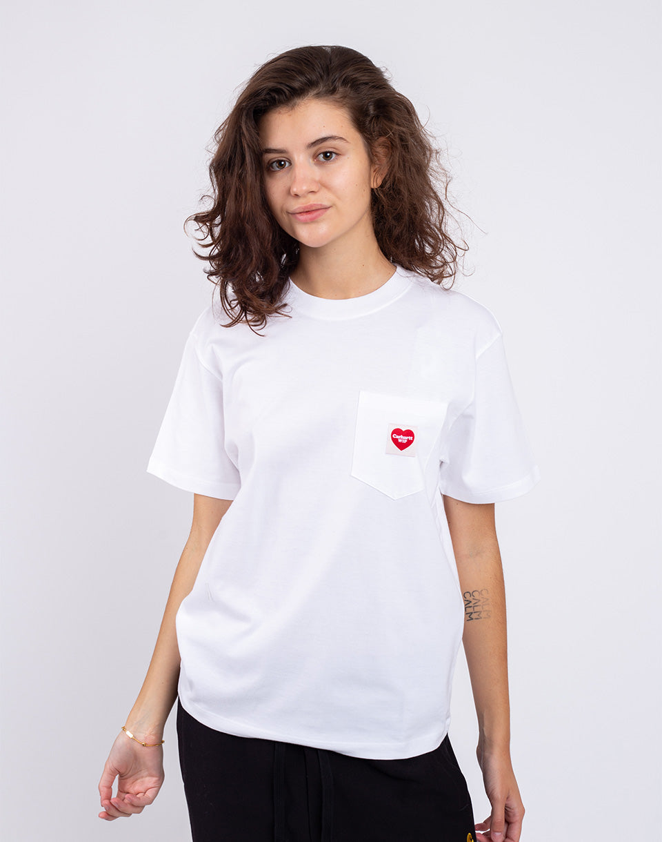 T-shirt de coeur de poche w 's / s