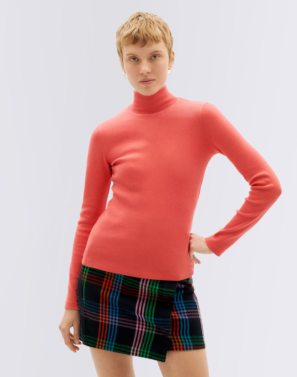 Top L / S de la côte rose sucre