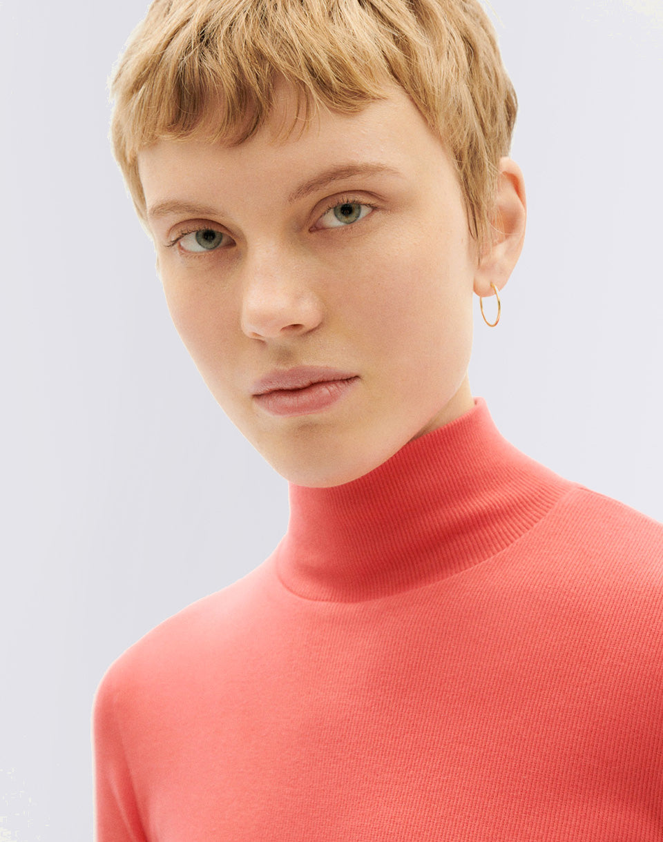 Top L / S de la côte rose sucre