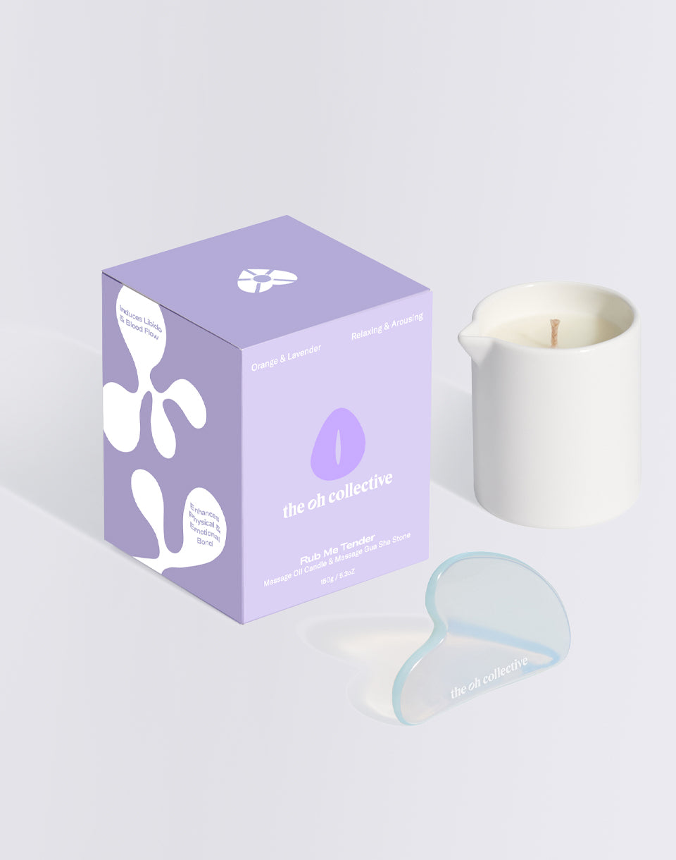 Frottez-moi tendre - bougie de massage avec Guasha Stone