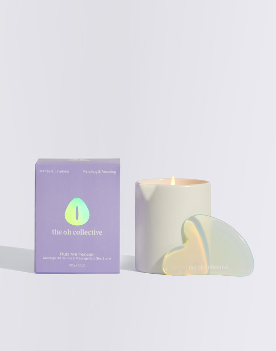 Frottez-moi tendre - bougie de massage avec Guasha Stone