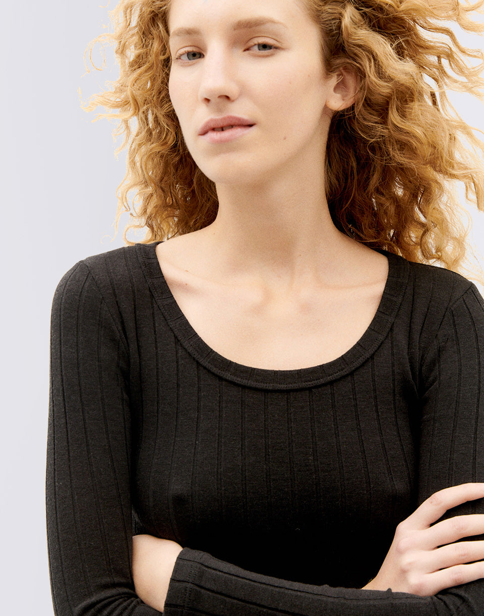 Top Casilda L / s noir