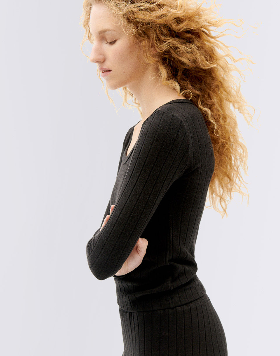 Top Casilda L / s noir